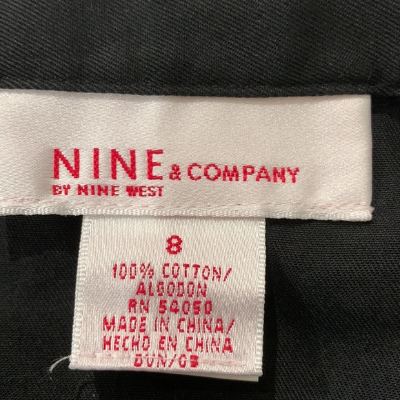 Nine & Co. Black and White Embroidered A-Line Skirt size 8 100% cotton - Picture 6 of 7